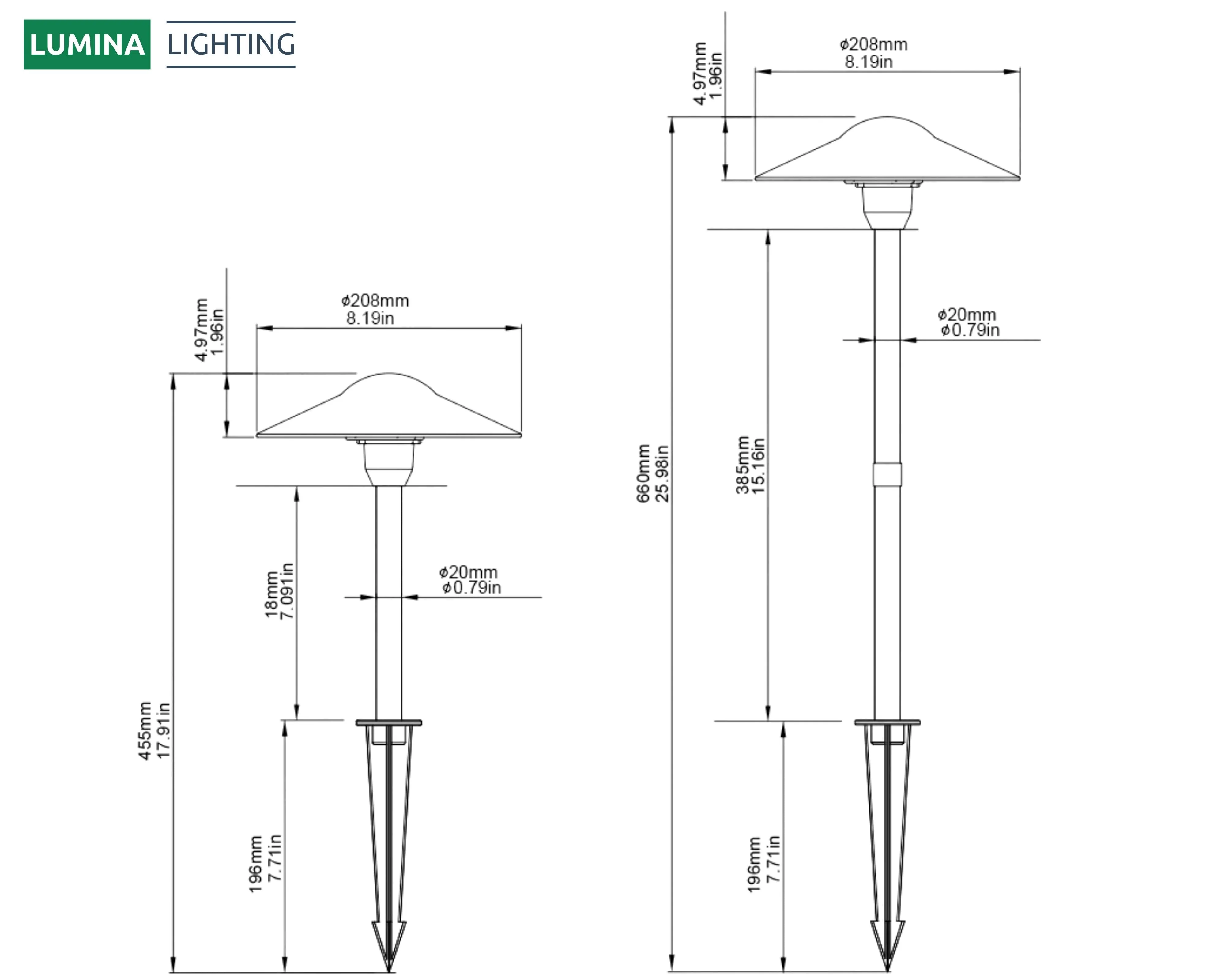 Lumina Lighting® 3W Low Voltage LED Pathway Lights 12V Replaceable LED Bulb Included (Bronze, 8-Pack)