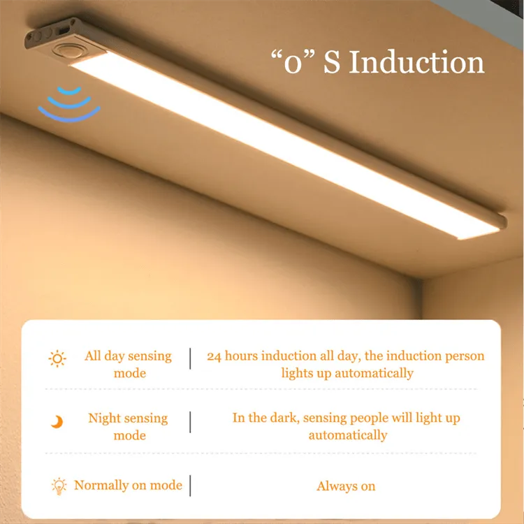 Motion Sensor Dimmable Ultrathin Wireless LED Light | Silver 40cm