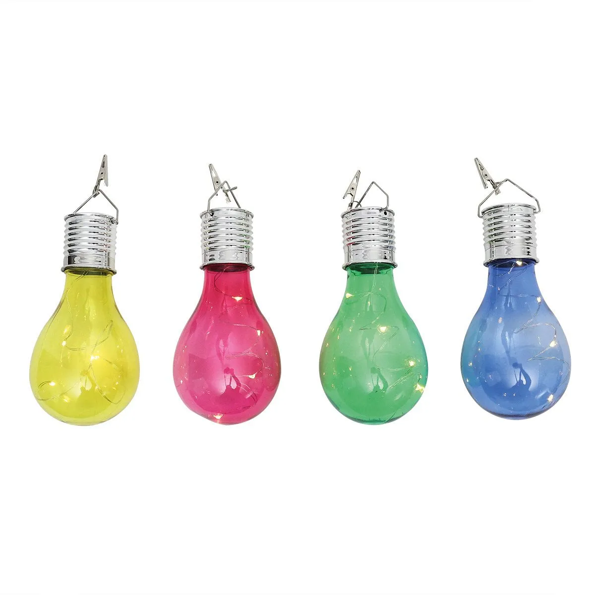 Multi-Colour Solar Bulb Lights (Set of 4)