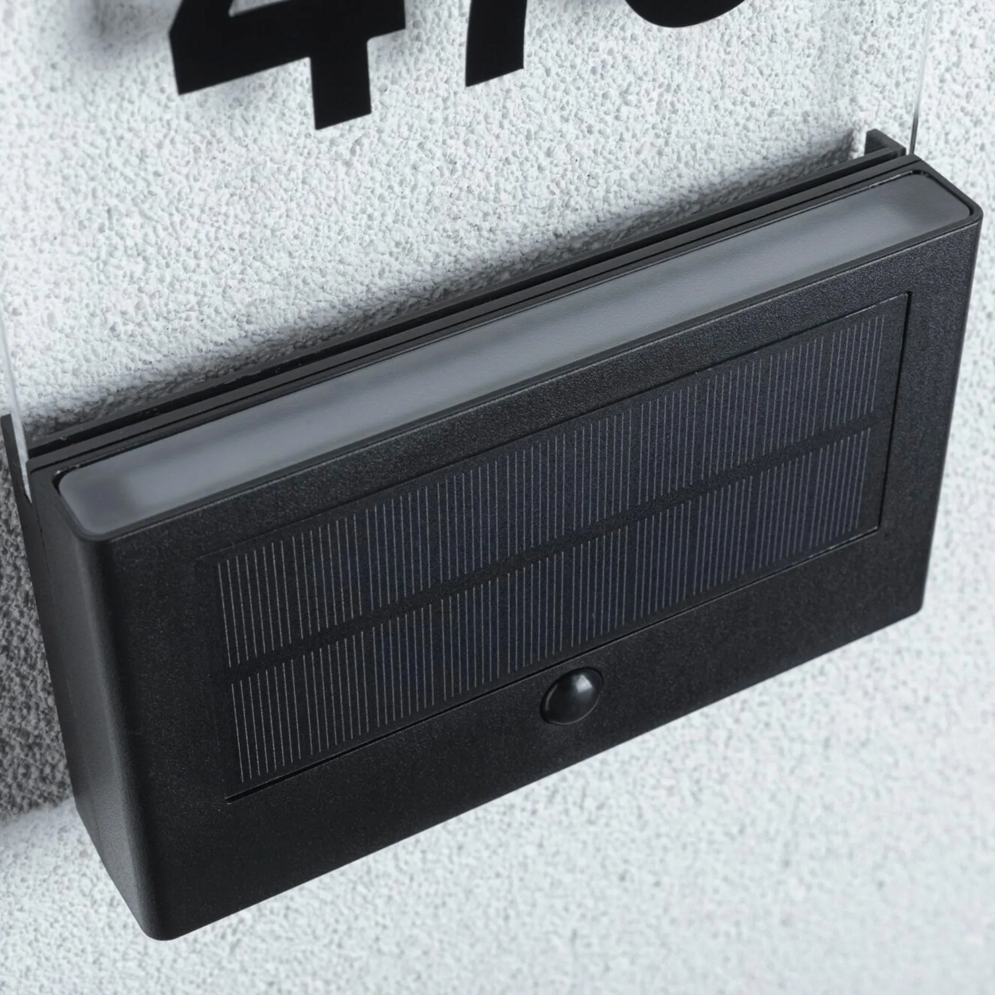 Outdoor Neda Solar House Number 1W LED with Motion Detection in Anthracite