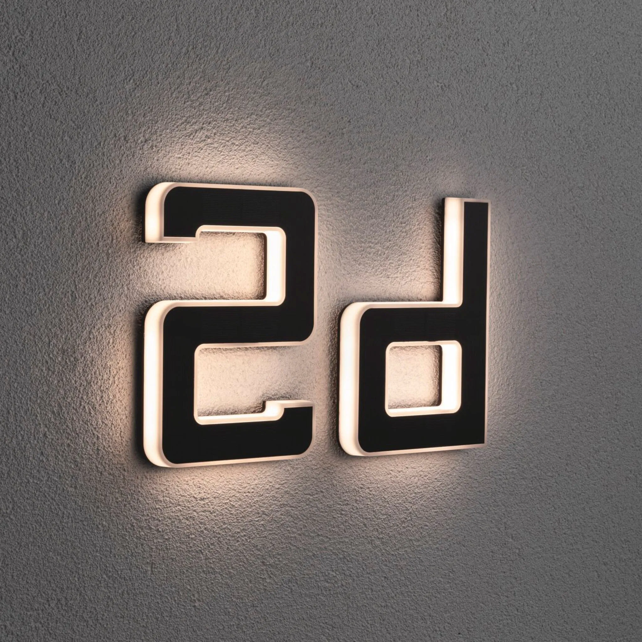 Outdoor Solar House Letter D LED 0.2W with Replaceable Battery in Black