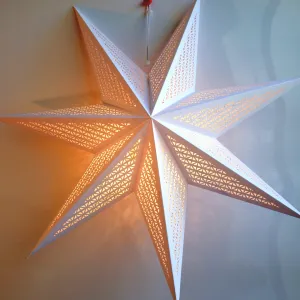 Paper Star Lantern Decoration (22 inch Cosmic White 7-Point Lighted Star)