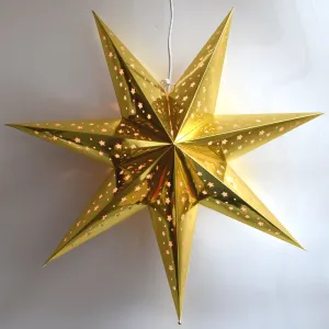 Paper Star Lantern Decoration (22 inch Galaxy Gold 7-Point Shining Star)