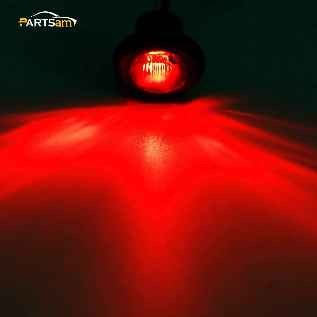 Partsam 10x 3/4" Smoked Amber/Red LED Clearance Trailer Boat Marker Light Air Dam Lights Sealed Mini Black Round 3/4 Inch Led Trailer Lights Grommet Mount