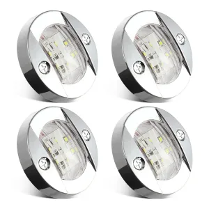 Partsam 4Pcs 3" Inch Round Marine Led Navigation Green Lights