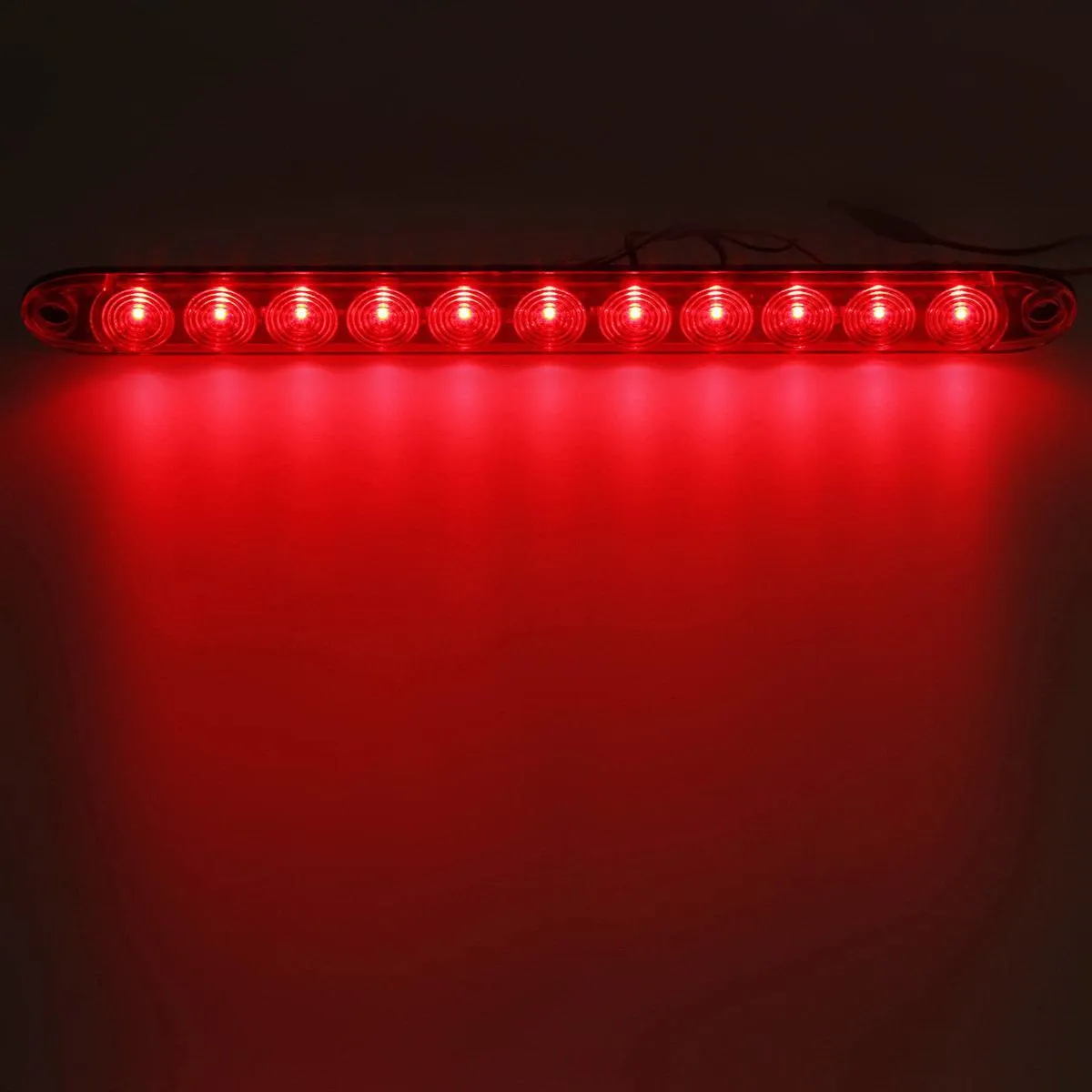 Partsam 4pcs Red 15inch Inch Sealed 11 LED Third Brake Light Bar Stop Turn Signal Tail 3rd Brake Light ID Bar Truck Trailer RV Camper Waterproof