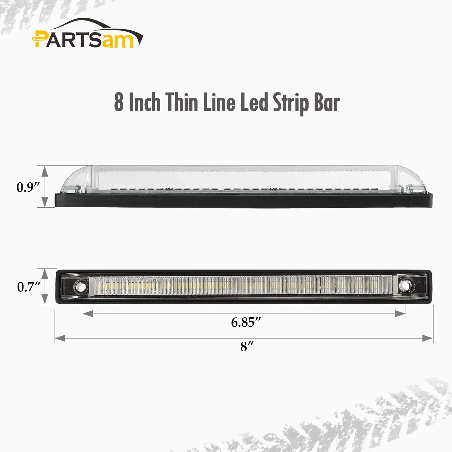 Partsam 8 Inch Slim Line Boat RV Interior Lighting, Pickup Truck Lights