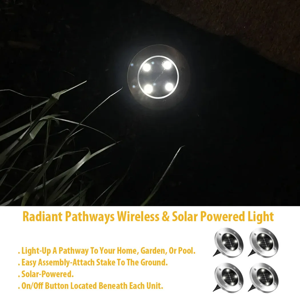 Radiant Pathways Wireless & Solar Powered Light up Pathways Set of 4