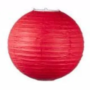 Red round paper lantern with LED light / no led light