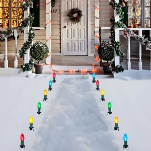 REDCOLOURFUL 30.75ft Christmas Pathway Marker String Lights Multicolor