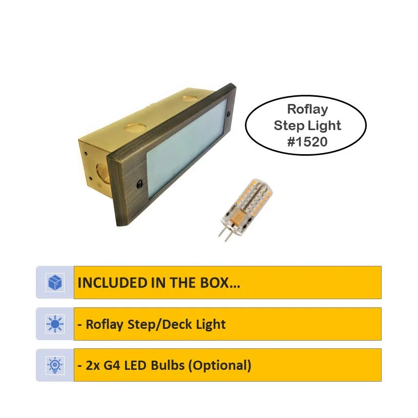 Roflay LED Solid Brass Step & Deck Light | Low Voltage Outdoor Lighting