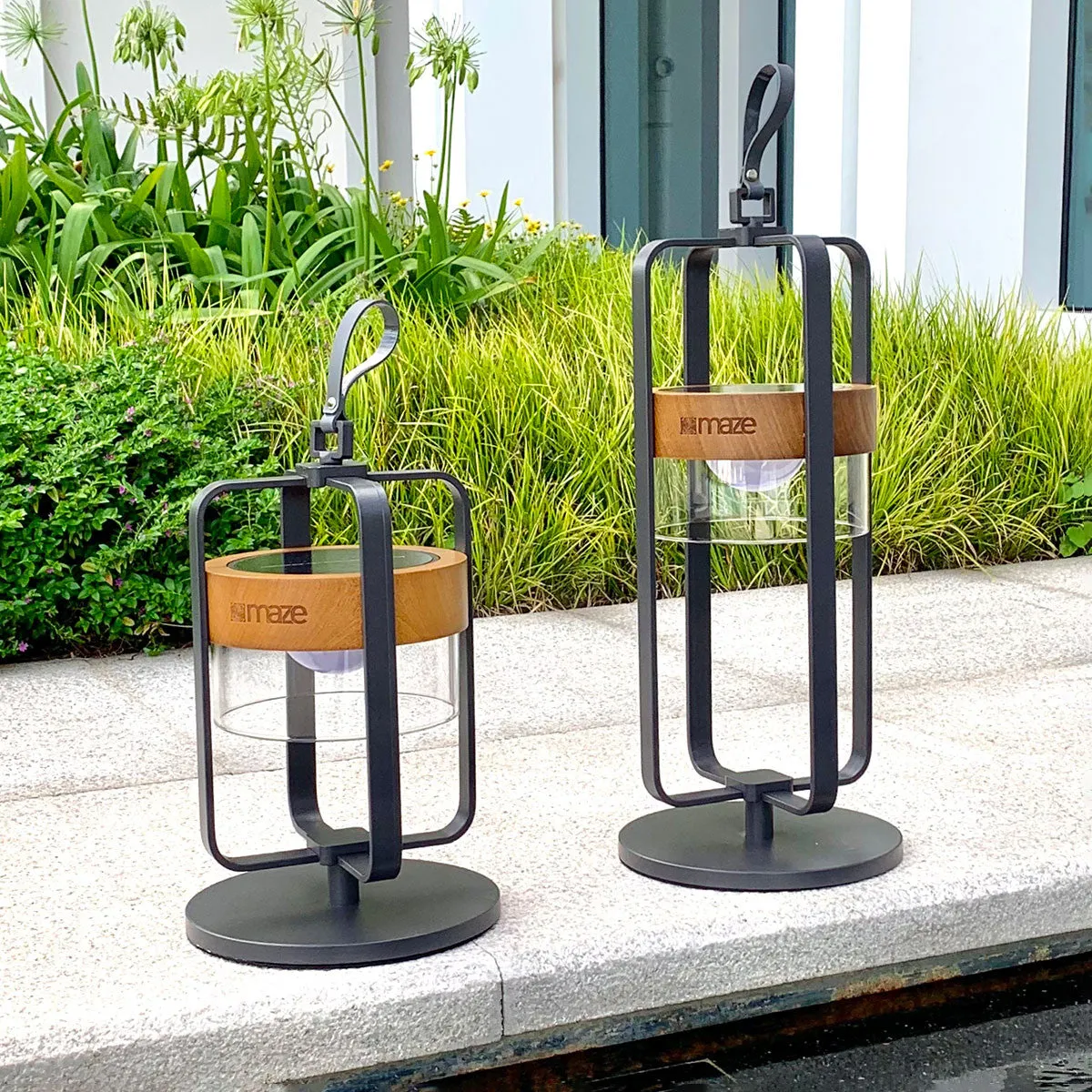 Satellite Outdoor Modern Charcoal Solar Light With Stand Large