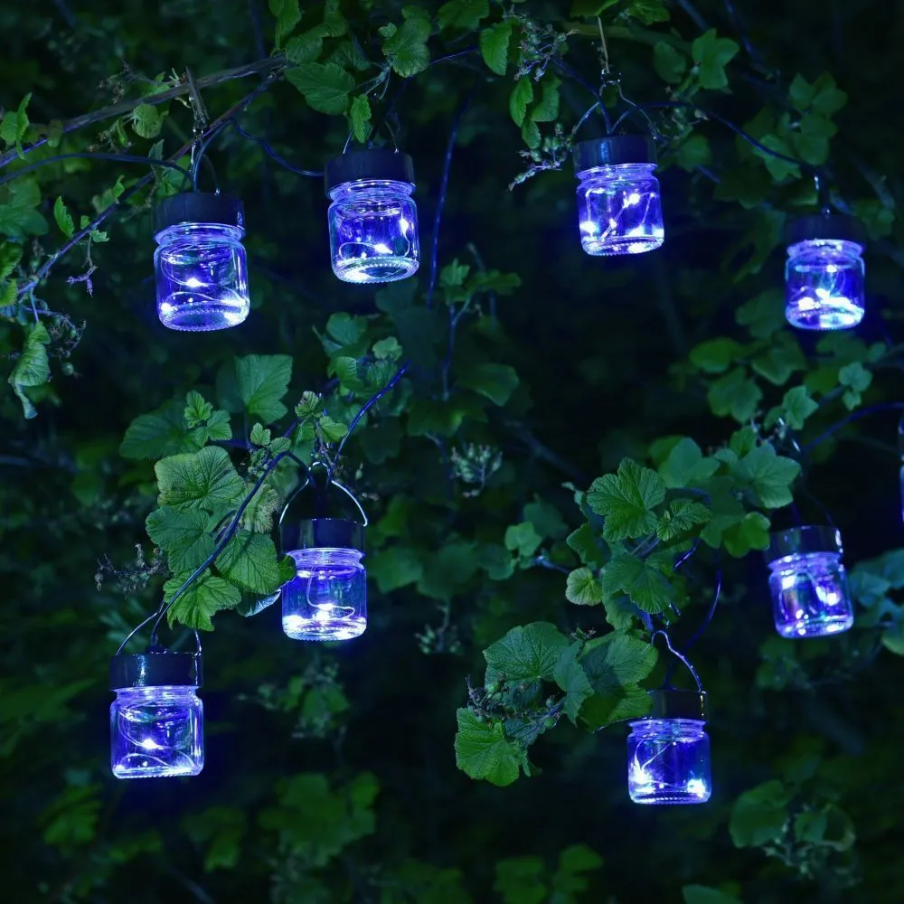 Smart Solar 10 Firefly LED Opal Jar String Lights