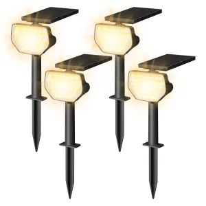 Solar 3000K Warm WhiteSpotlights Outdoor IP65 Waterproof,(4Pack)