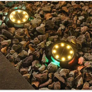 Solar Ground Lights Outdoor Solar Garden Disk Lights