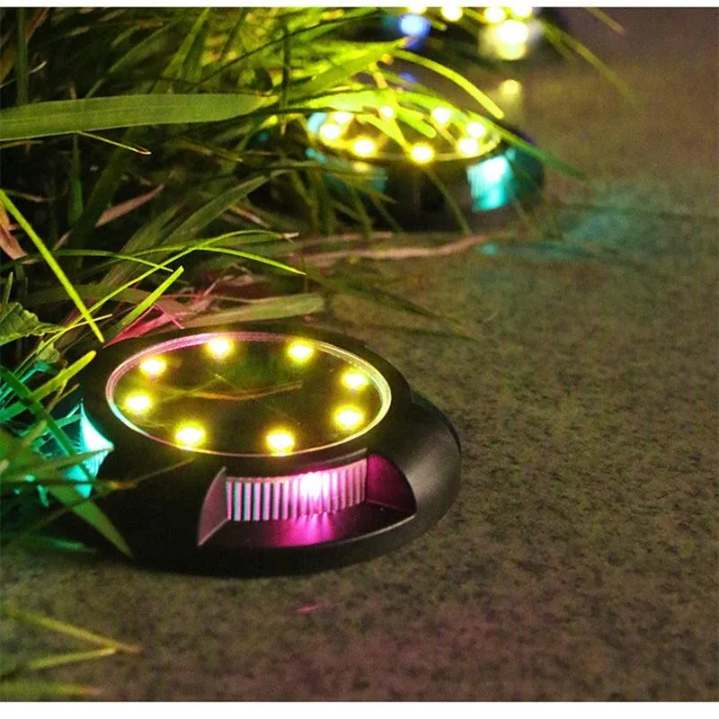 Solar Ground Lights Outdoor Solar Garden Disk Lights