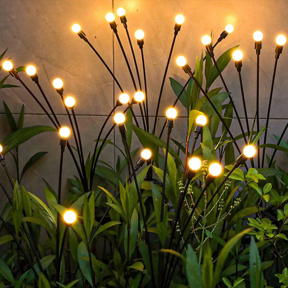 Solar LED String Fairy Lights Path Lawn Landscape Firefly Lamp Outdoor New Year Christmas Garden Patio Garland Street Decoration