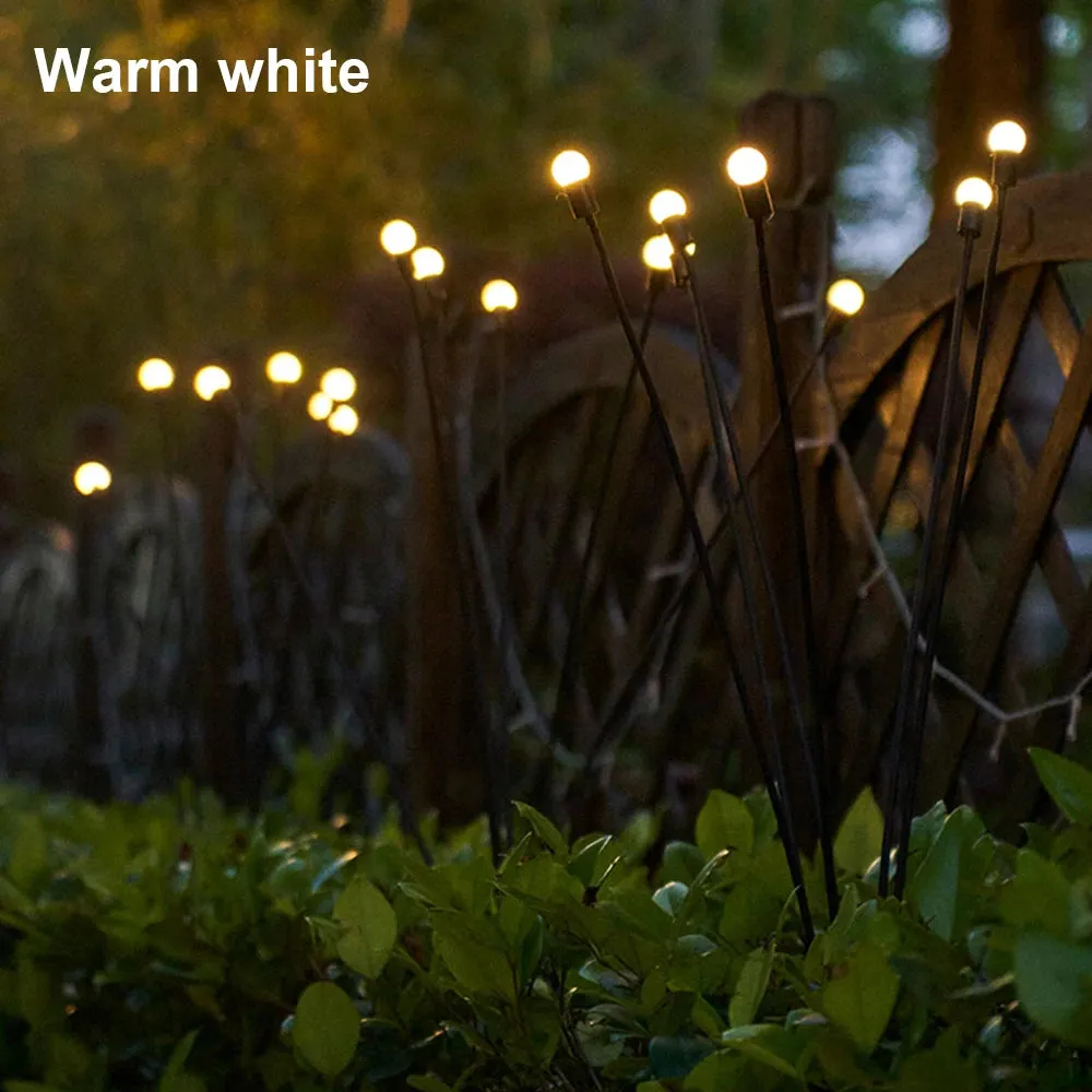 Solar LED String Fairy Lights Path Lawn Landscape Firefly Lamp Outdoor New Year Christmas Garden Patio Garland Street Decoration