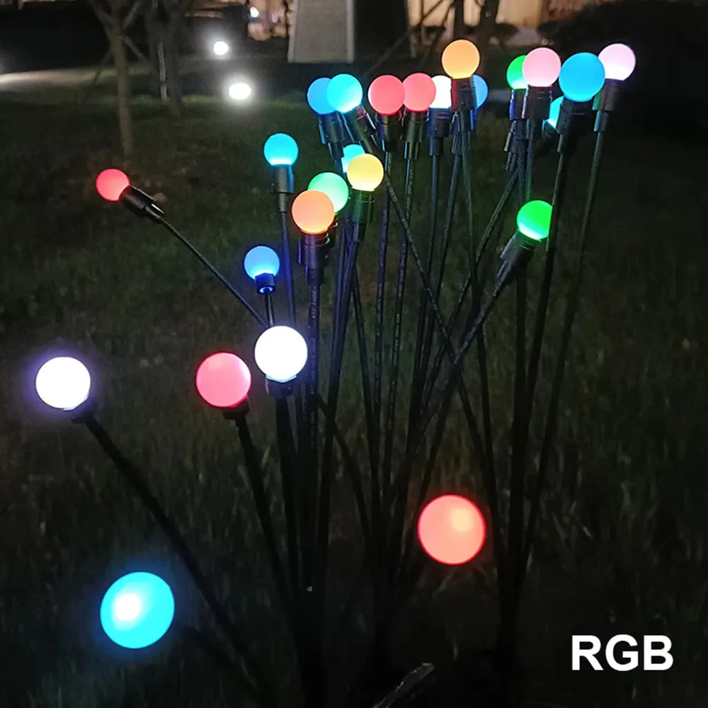 Solar LED String Fairy Lights Path Lawn Landscape Firefly Lamp Outdoor New Year Christmas Garden Patio Garland Street Decoration