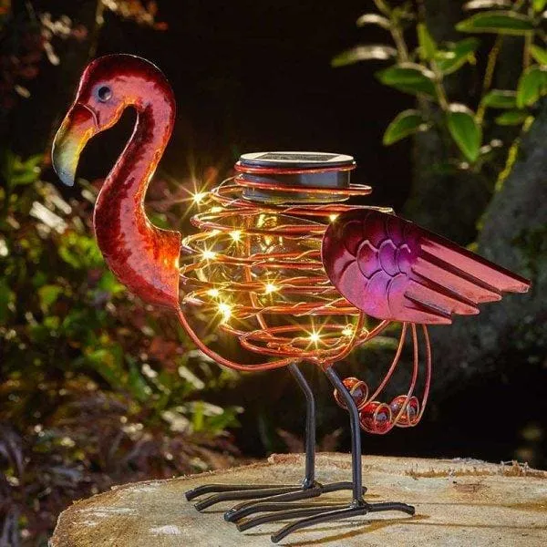 Solar Powered Flamingo Spiralight Garden Light