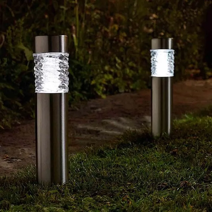 Stella Stainless Steel Solar Garden Bollard Lights - 4 Pack