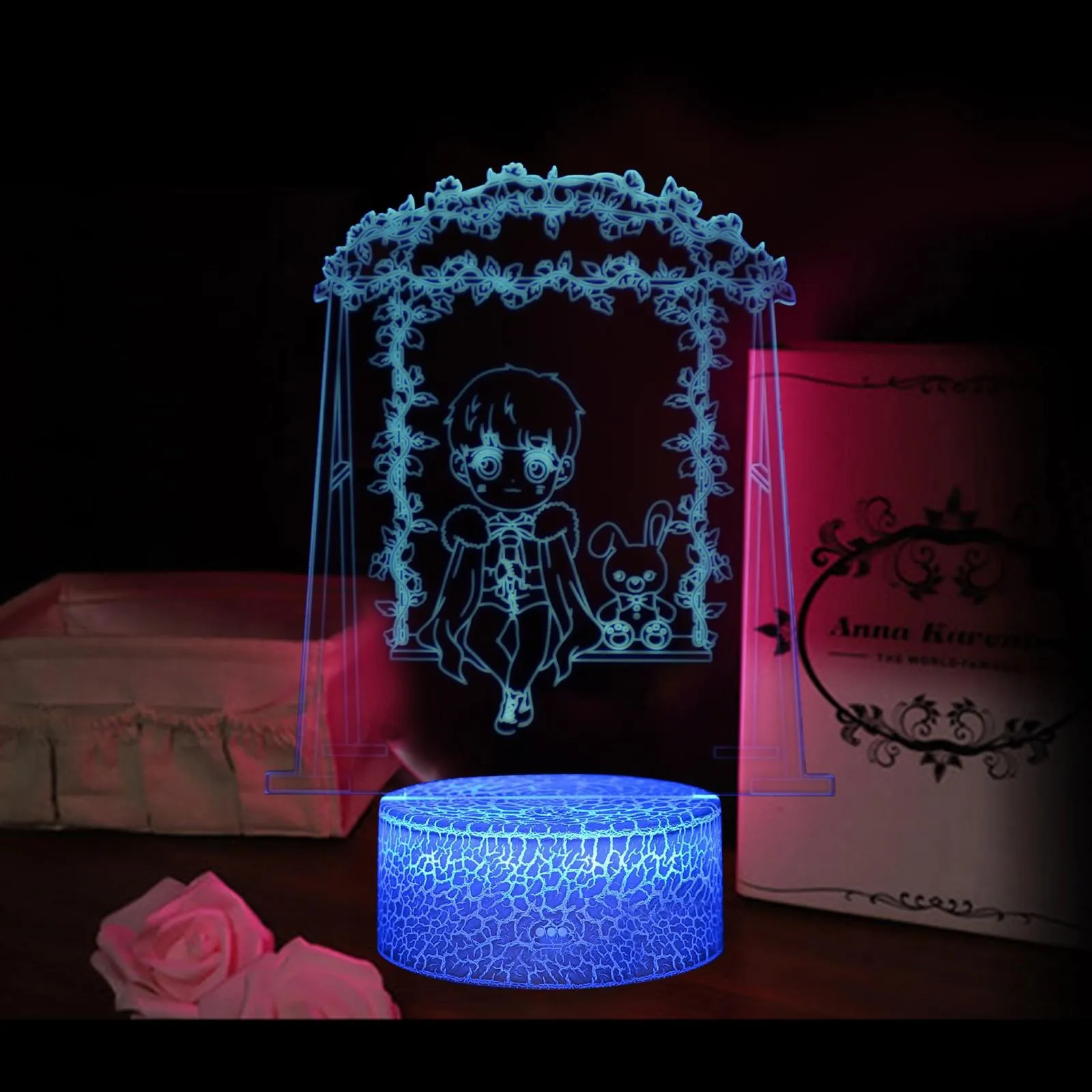 Valentine's Day USB Acrylic 3D Night Light Lamp Home Landscape Decoration Gifts