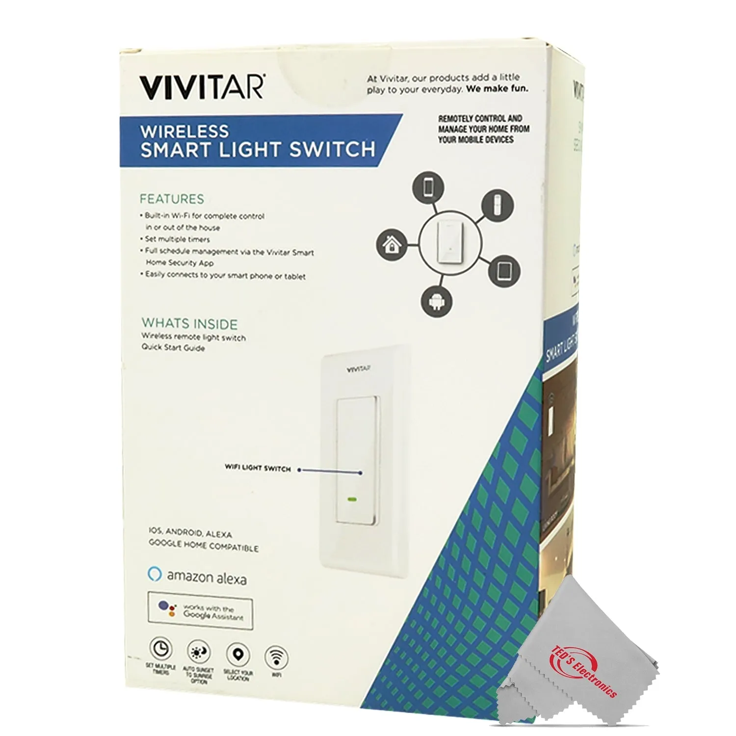 Vivitar Smart Security Wireless Smart Light Switch - 2 Units