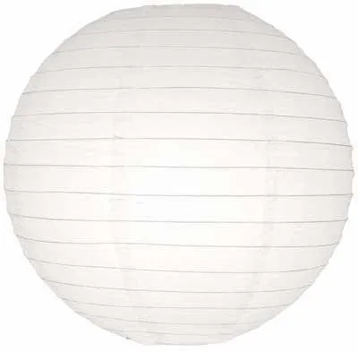 White Round paper lantern with LED light / no led light