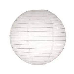 White Round paper lantern with LED light / no led light